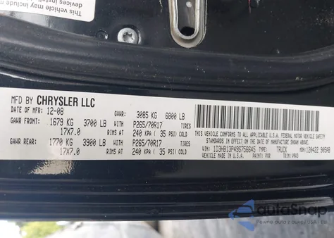 2009 Dodge Ram 1500 Slt/Sport/Trx z USA, uszkodzony, nr VIN 1D3HB13P49S756645